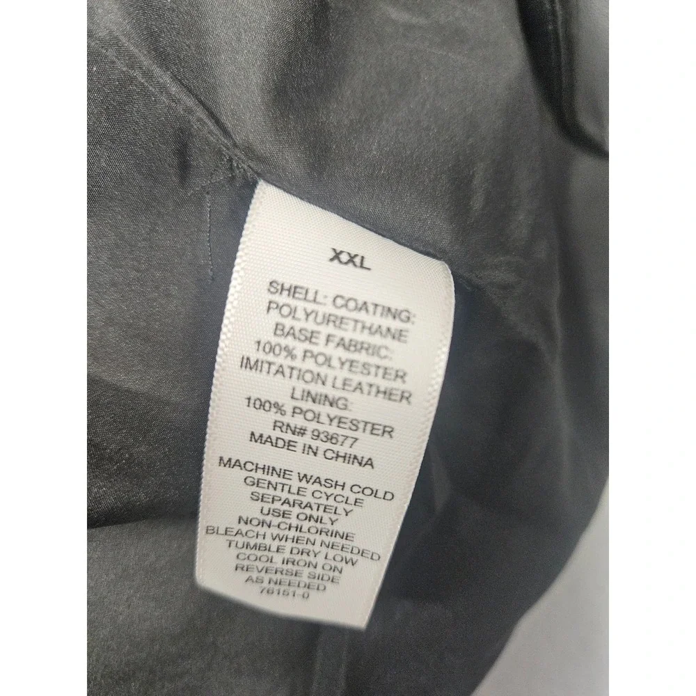 J. Ferrar Mens Black Faux Leather Slim Fit Blazer Jacket XXL 552-0786 0109